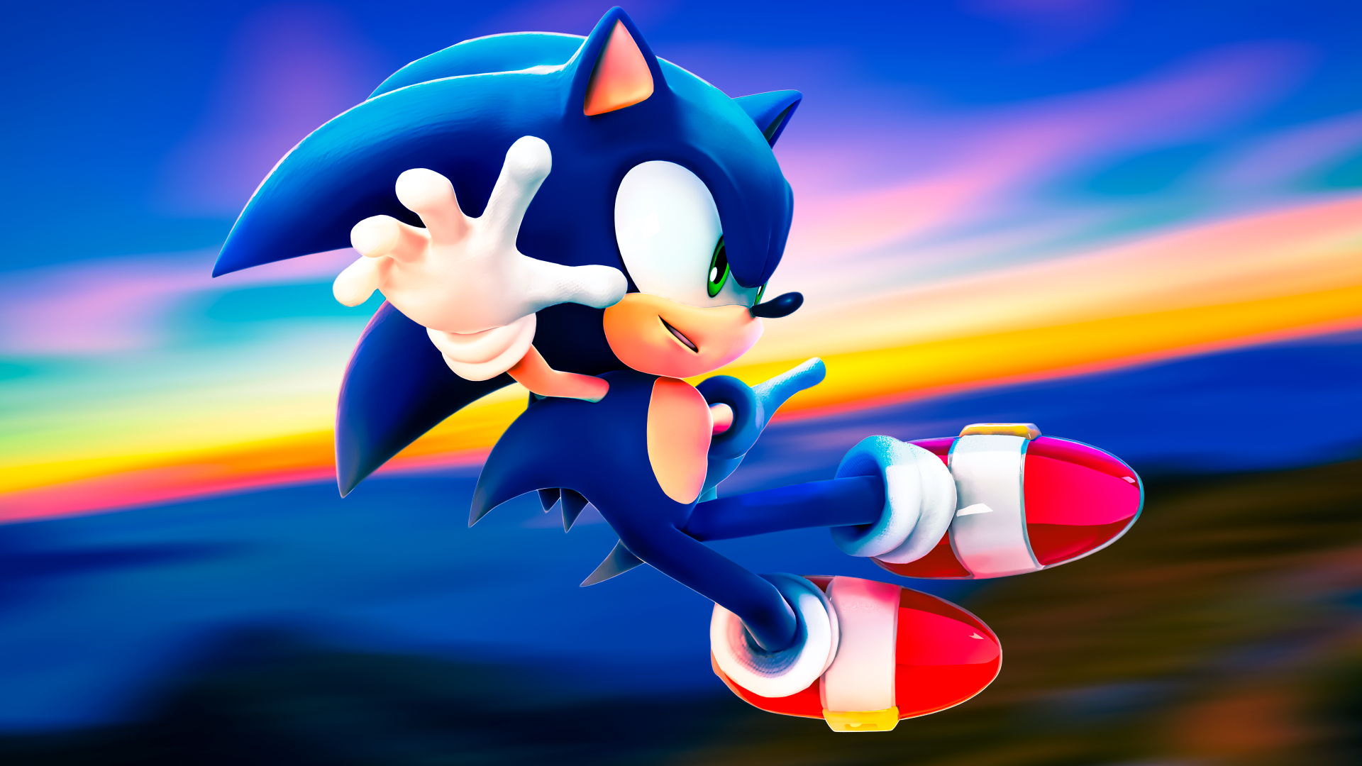 Sonic the Hedgehog in action from the video game Sonic Forces, showcased in vibrant 4K Ultra HD quality for a PC desktop wallpaper.