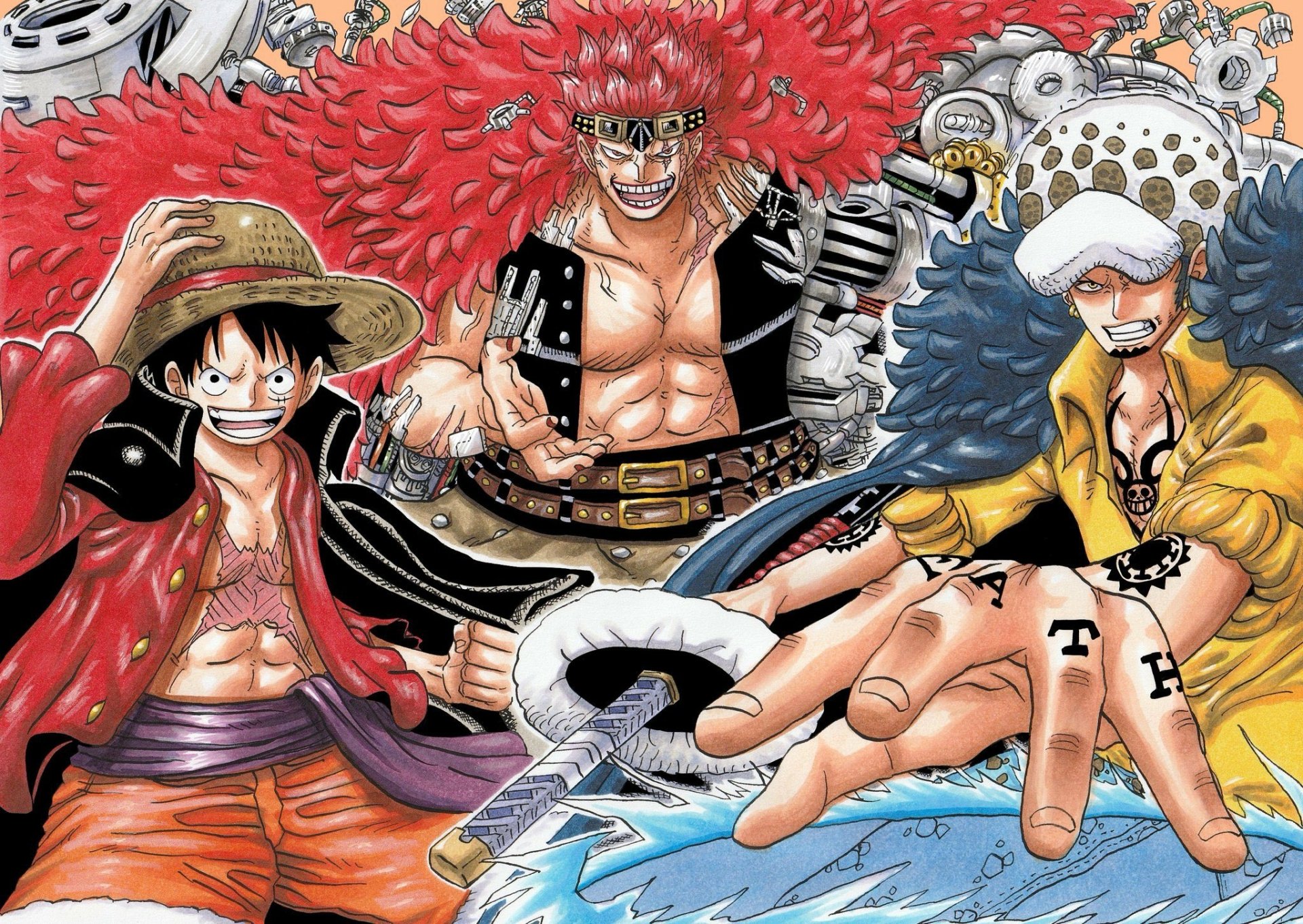 Download Monkey D. Luffy Eustass Kid Trafalgar Law Anime One Piece HD ...