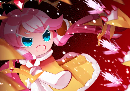 Strawberry Crepe Cookie video game COOKIE RUN: KINGDOM HD Desktop Wallpaper | Background Image