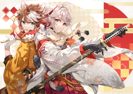 Kaedehara Kazuha (Genshin Impact) Gorou (Genshin Impact) video game Genshin Impact HD Desktop Wallpaper | Background Image