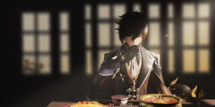 Guoba (Genshin Impact) Zhongli (Genshin Impact) video game Genshin Impact HD Desktop Wallpaper | Background Image