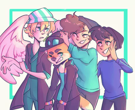 Wilbur Soot Quackity (Youtuber) Ph1LzA (Youtuber) Fundy (Youtuber) video game Dream SMP HD Desktop Wallpaper | Background Image