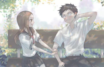 Takagi (Karakai Jouzu no Takagi-san) Nishikata (Karakai Jouzu no Takagi-san) Anime Teasing Master Takagi-san HD Desktop Wallpaper | Background Image