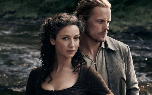 Jamie Fraser Sam Heughan Claire Fraser Caitriona Balfe TV Show Outlander HD Desktop Wallpaper | Background Image
