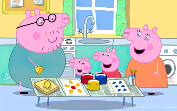 Peppa Pig HD Wallpaper: A Fun Picnic in the Park