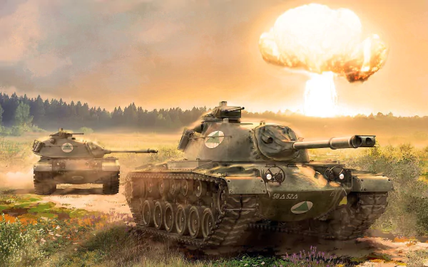 M48 Patton explosion military tank HD Desktop Wallpaper | Background Image
