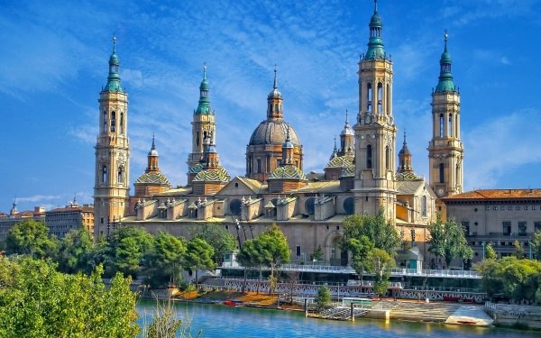 Religious Cathedral-Basilica of Our Lady of the Pillar Cathedrals Spain Zaragoza Basilica of Our Lady of the Pillar HD Wallpaper | Background Image