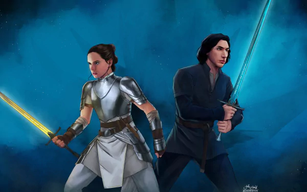  Rey &amp; Ben Solo by Jake Bartok