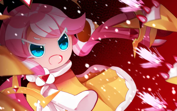 Strawberry Crepe Cookie video game COOKIE RUN: KINGDOM HD Desktop Wallpaper | Background Image