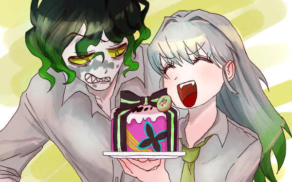 Daki (Demon Slayer) Gyutaro (Demon Slayer) Anime Demon Slayer: Kimetsu no Yaiba HD Desktop Wallpaper | Background Image