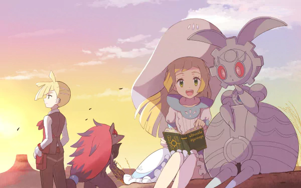 sunset Zoroark (Pokémon) Lillie (Pokemon) Gladion (Pokémon) Anime Pokemon anime sunset HD Desktop Wallpaper | Background Image