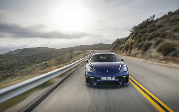 motion blur vehicle Porsche 718 Cayman GT4 HD Desktop Wallpaper | Background Image