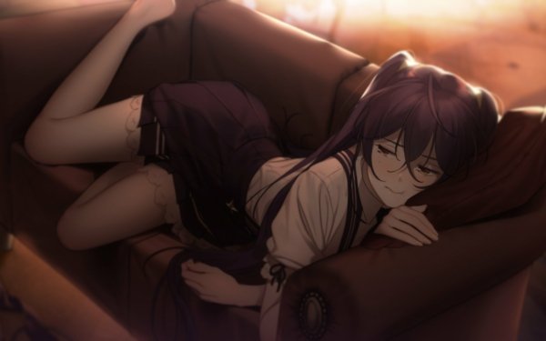 Anime Girl Purple Hair HD Wallpaper | Background Image