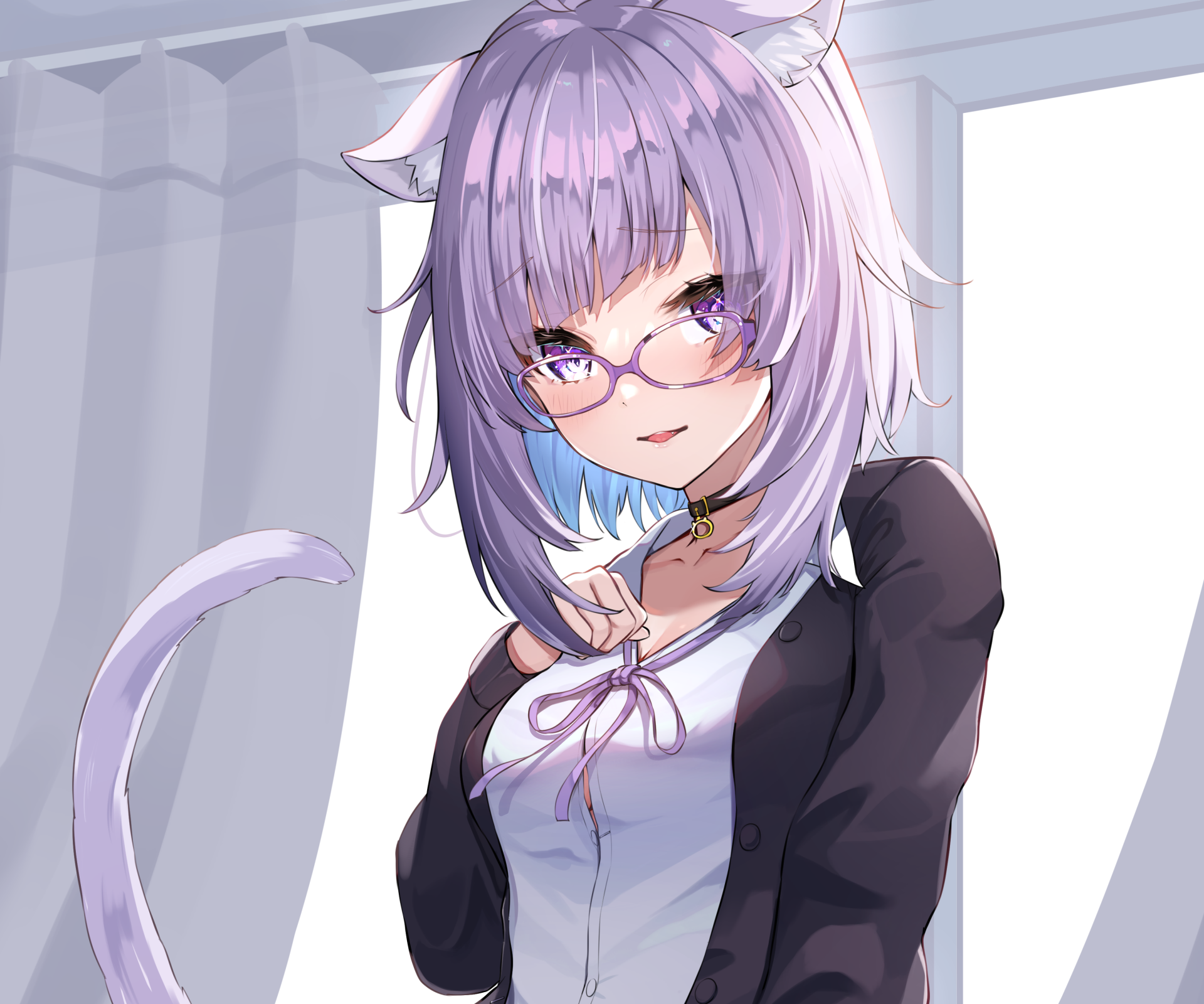 Download Hololive Nekomata Okayu Anime Virtual Youtuber HD Wallpaper