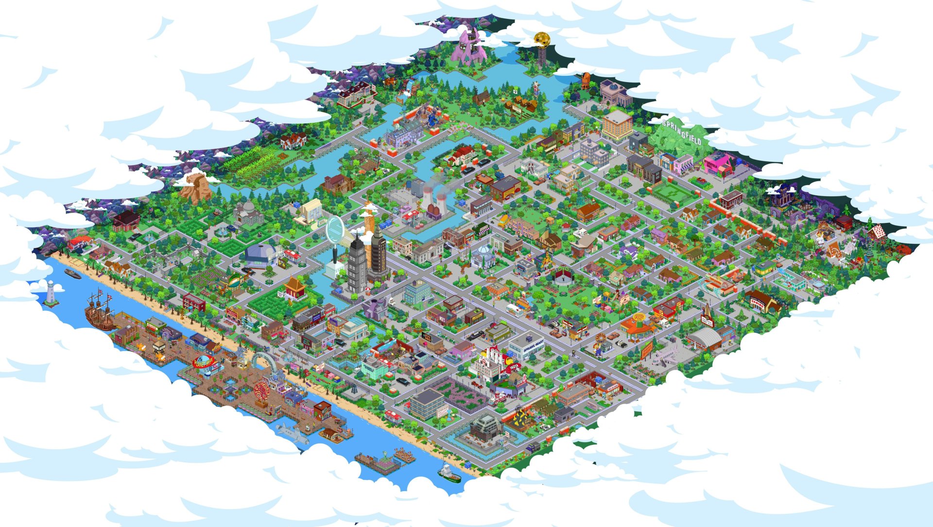 Springfield 4K Ultra HD The Simpsons Iconic TV Show Cityscape 
