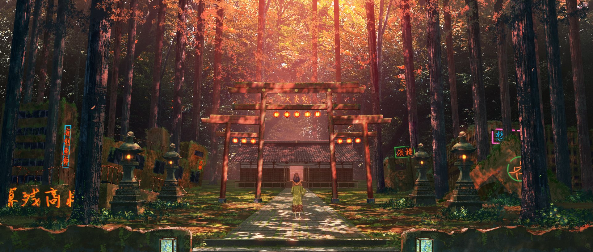 Download Anime Shrine HD Wallpaper