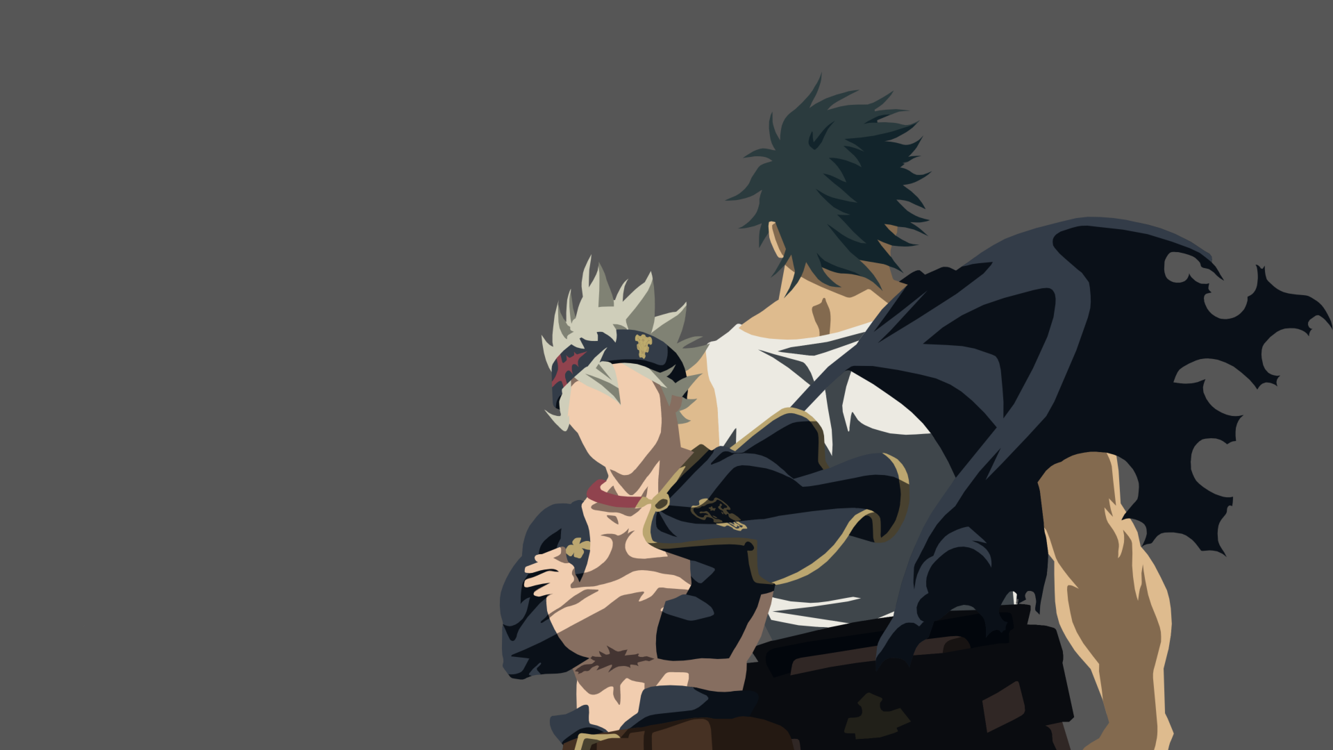 Download Minimalist Yami Sukehiro Asta (Black Clover) Anime Black Clover Minimalist Anime 4k Ultra HD Wallpaper