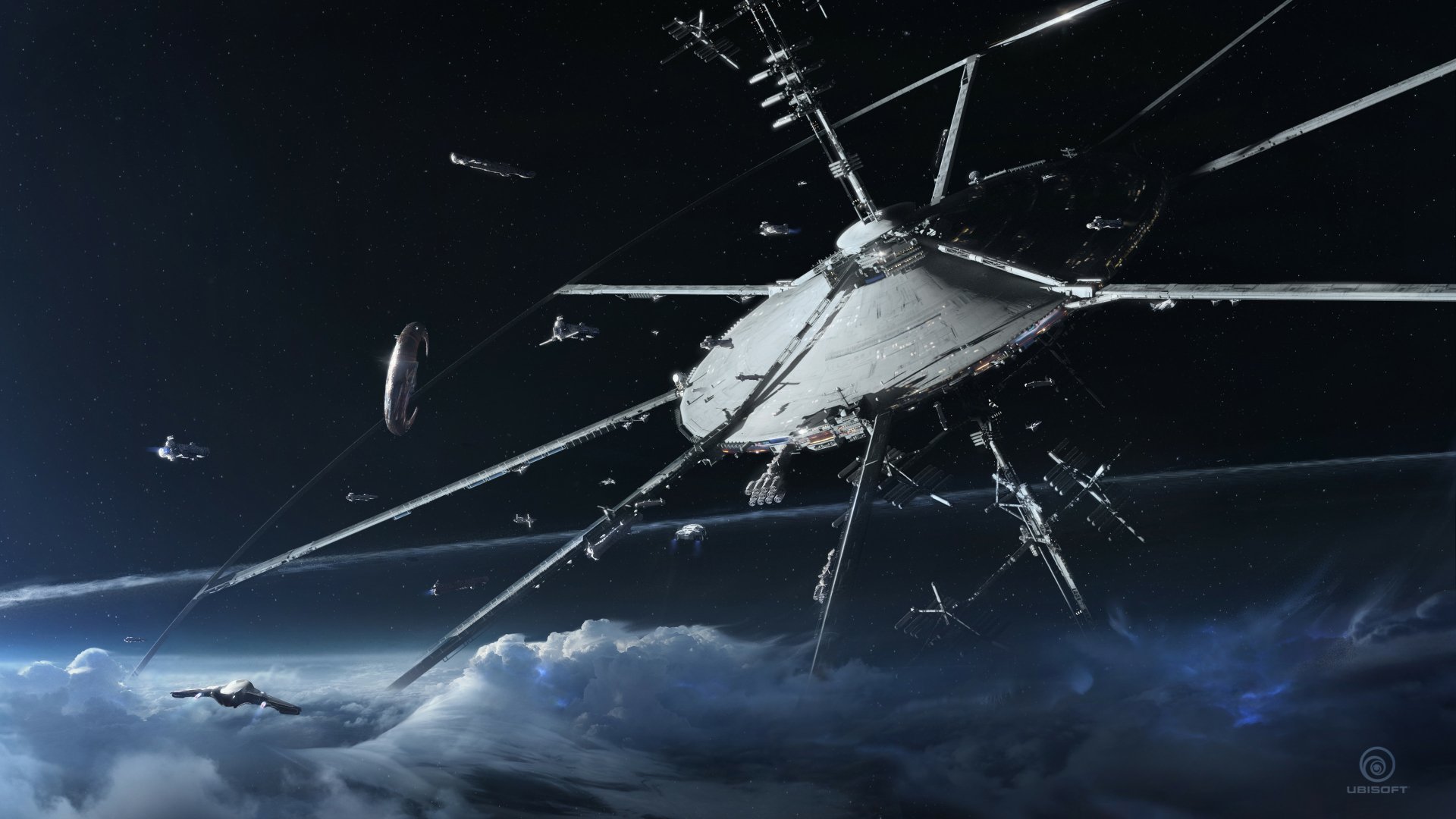 Download Sci Fi Space Station 4k Ultra HD Wallpaper by Sergi Iranzo