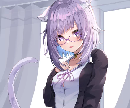 hololive Nekomata Okayu Anime Virtual Youtuber HD Desktop Wallpaper | Background Image