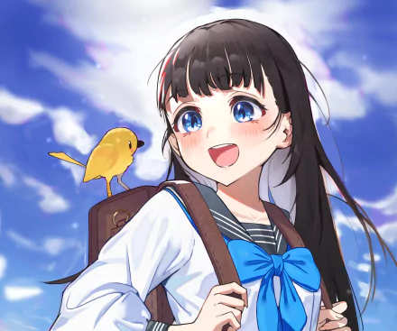 school uniform Komichi Akebi Anime Akebi's Sailor Uniform HD Desktop Wallpaper | Background Image