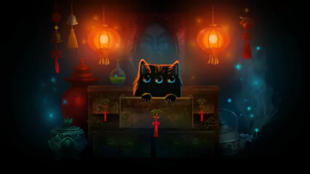 video game Cat and Ghostly Road HD Desktop Wallpaper | Background Image