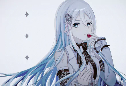 HD PC desktop wallpaper featuring Yoisaki Kanade from the video game Project Sekai: Colorful Stage! feat. Hatsune Miku, showcasing her with long silver hair and elegant attire.