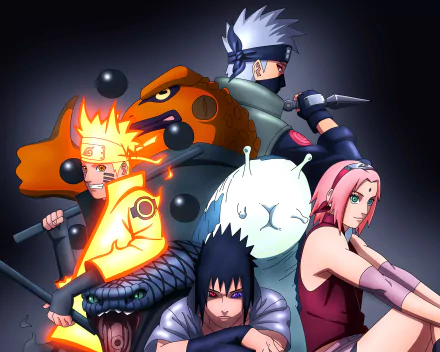 Sage (Naruto) Sage of Six Paths Gamakichi (Naruto) Katsuyu (Naruto) Kakashi Hatake Sakura Haruno Sasuke Uchiha Naruto Uzumaki Anime Naruto HD Desktop Wallpaper | Background Image