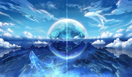 whale Anime Animal HD Desktop Wallpaper | Background Image