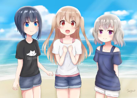 Koi Yoshinaga Koharu Minagi Hiyori Minagi Anime Slow Loop HD Desktop Wallpaper | Background Image