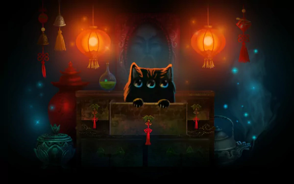 video game Cat and Ghostly Road HD Desktop Wallpaper | Background Image