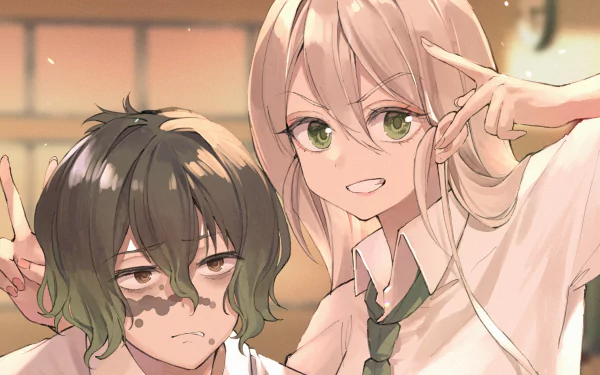 Gyutaro (Demon Slayer) Daki (Demon Slayer) Anime Demon Slayer: Kimetsu no Yaiba HD Desktop Wallpaper | Background Image