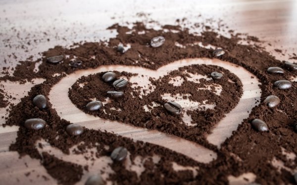 Food Coffee Heart-Shaped Coffee Beans HD Wallpaper | Background Image