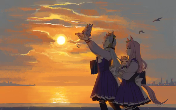 Mejiro McQueen Gold Ship (Uma Musume) Anime Uma Musume: Pretty Derby HD Desktop Wallpaper | Background Image