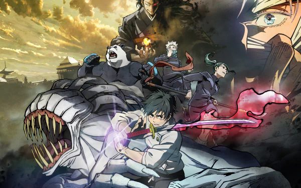 Maki Zenin Panda (Jujutsu Kaisen) Rika Orimoto Yuta Okkotsu Toge Inumaki Satoru Gojo Suguru Geto Anime Jujutsu Kaisen 0 Gojo & Geto HD Desktop Wallpaper | Background Image