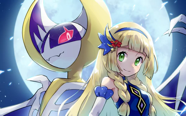 Lunala (Pokémon) Lillie (Pokemon) video game Pokémon: Sun and Moon HD Desktop Wallpaper | Background Image