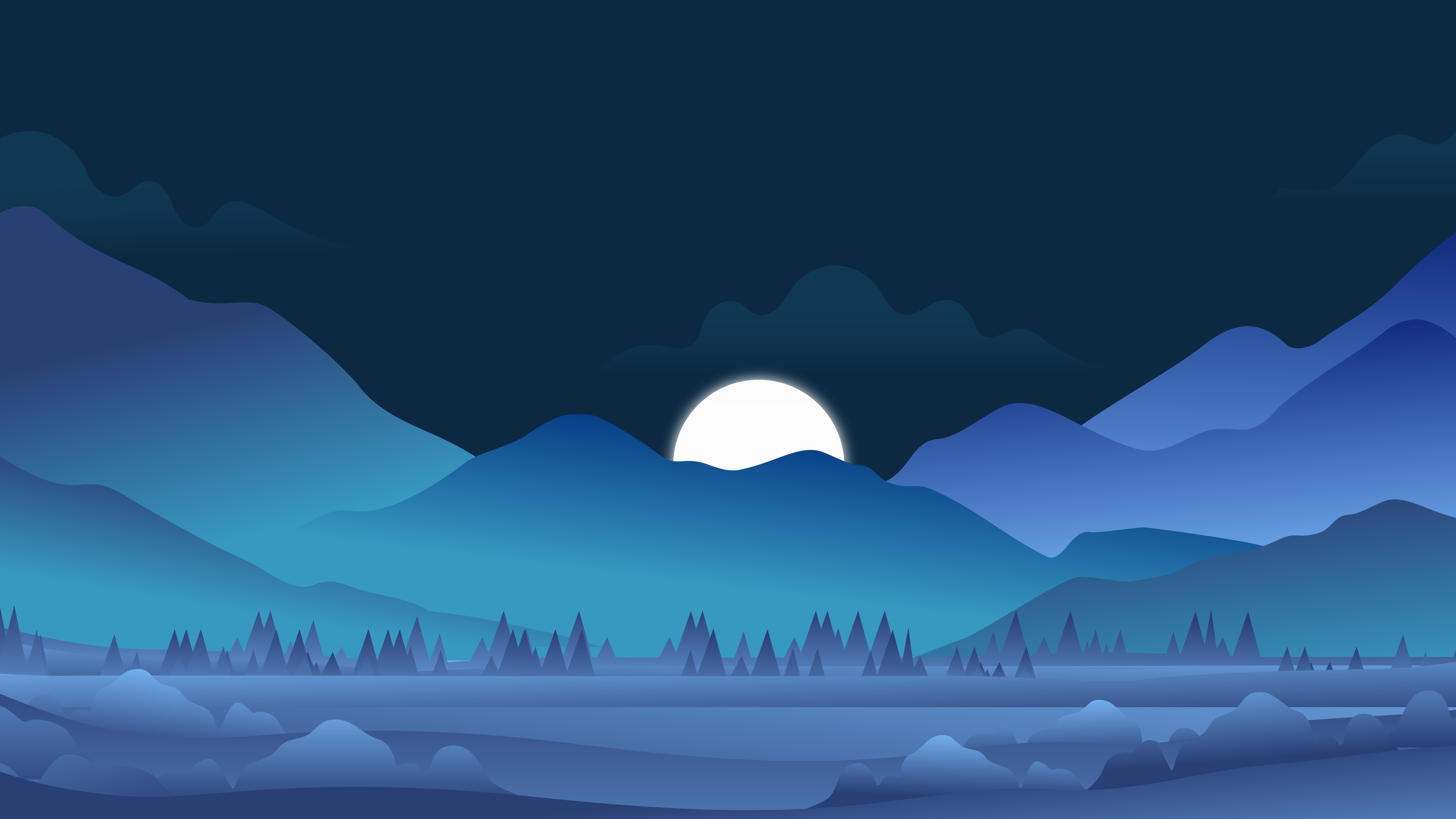 7680x4320 Colorful Mountains Night Minimal 8k 8K ,HD 4k Wallpapers