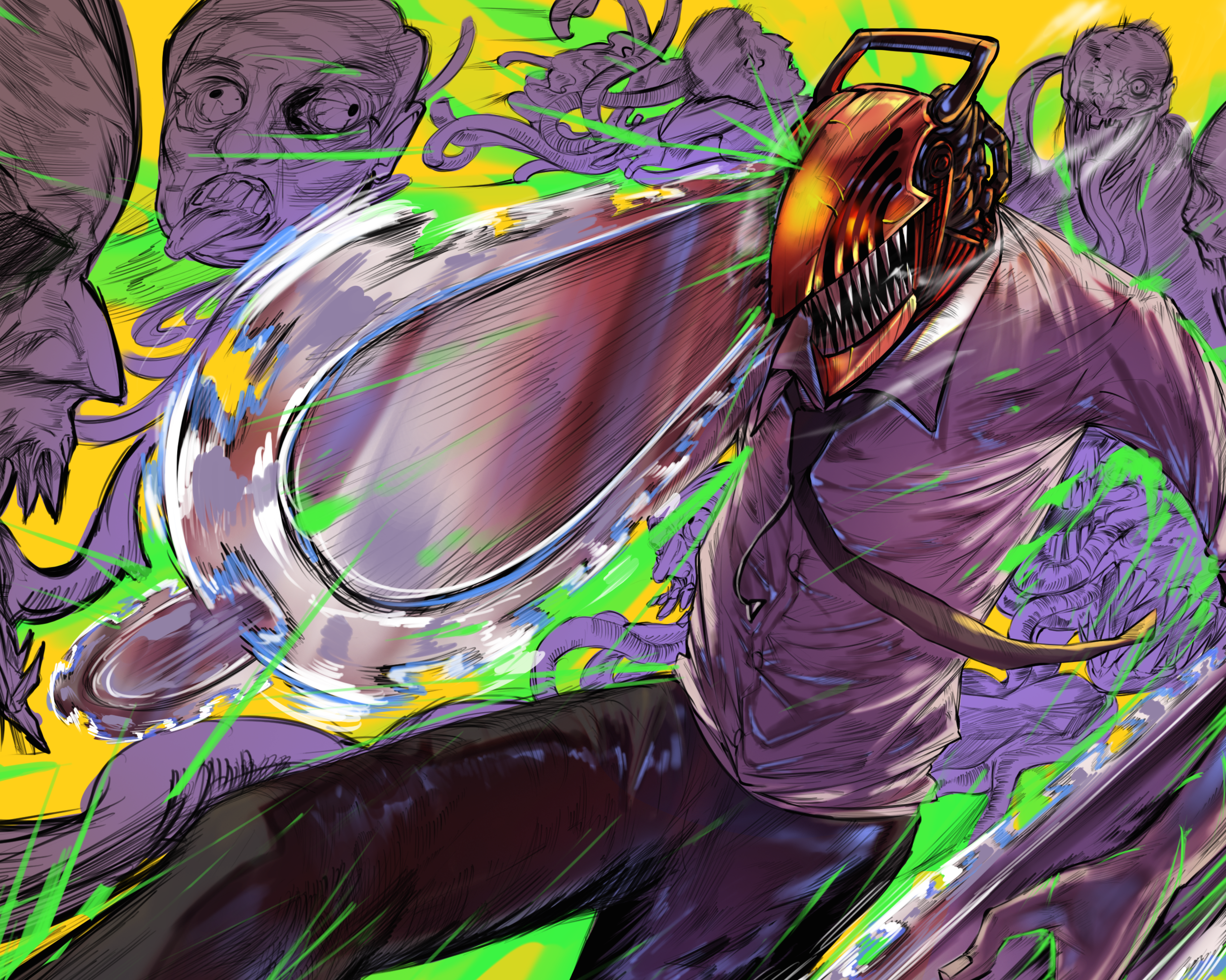 Anime Chainsaw Man HD Wallpaper by artino L