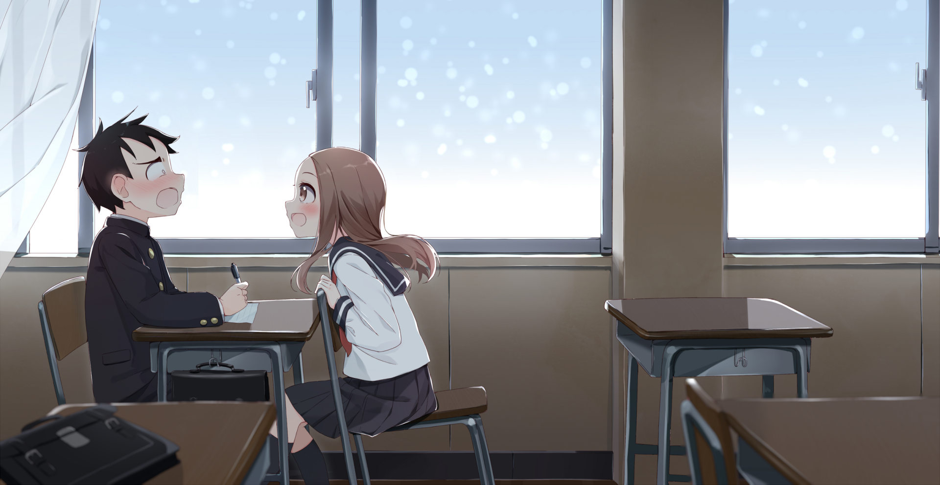 Download Nishikata (Karakai Jouzu No Takagi-san) Takagi (Karakai Jouzu No Takagi-san) Anime Teasing Master Takagi-san HD Wallpaper by わり