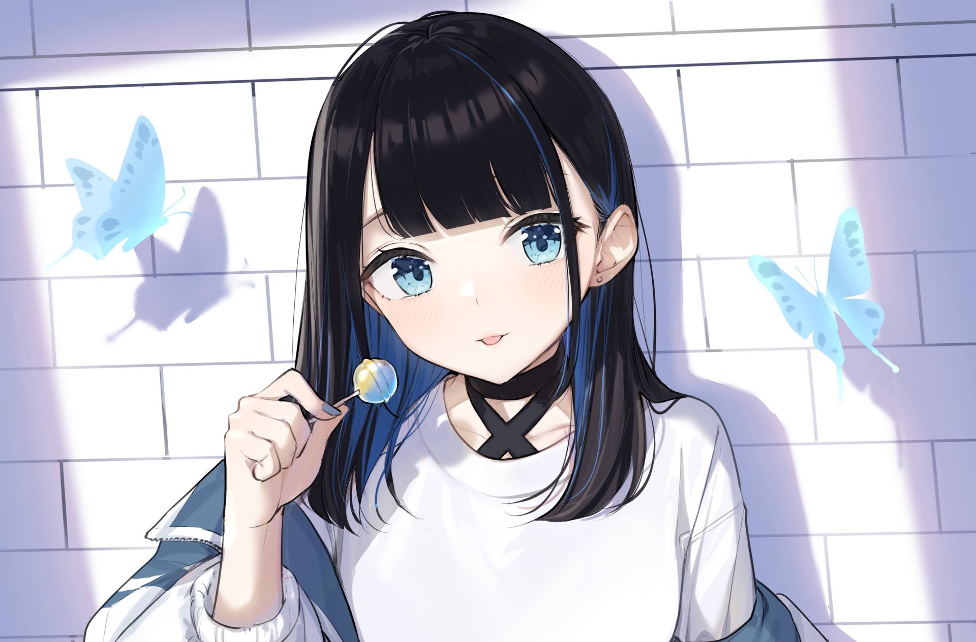 Download Blue Eyes Black Hair Anime Girl Anime Girl HD Wallpaper