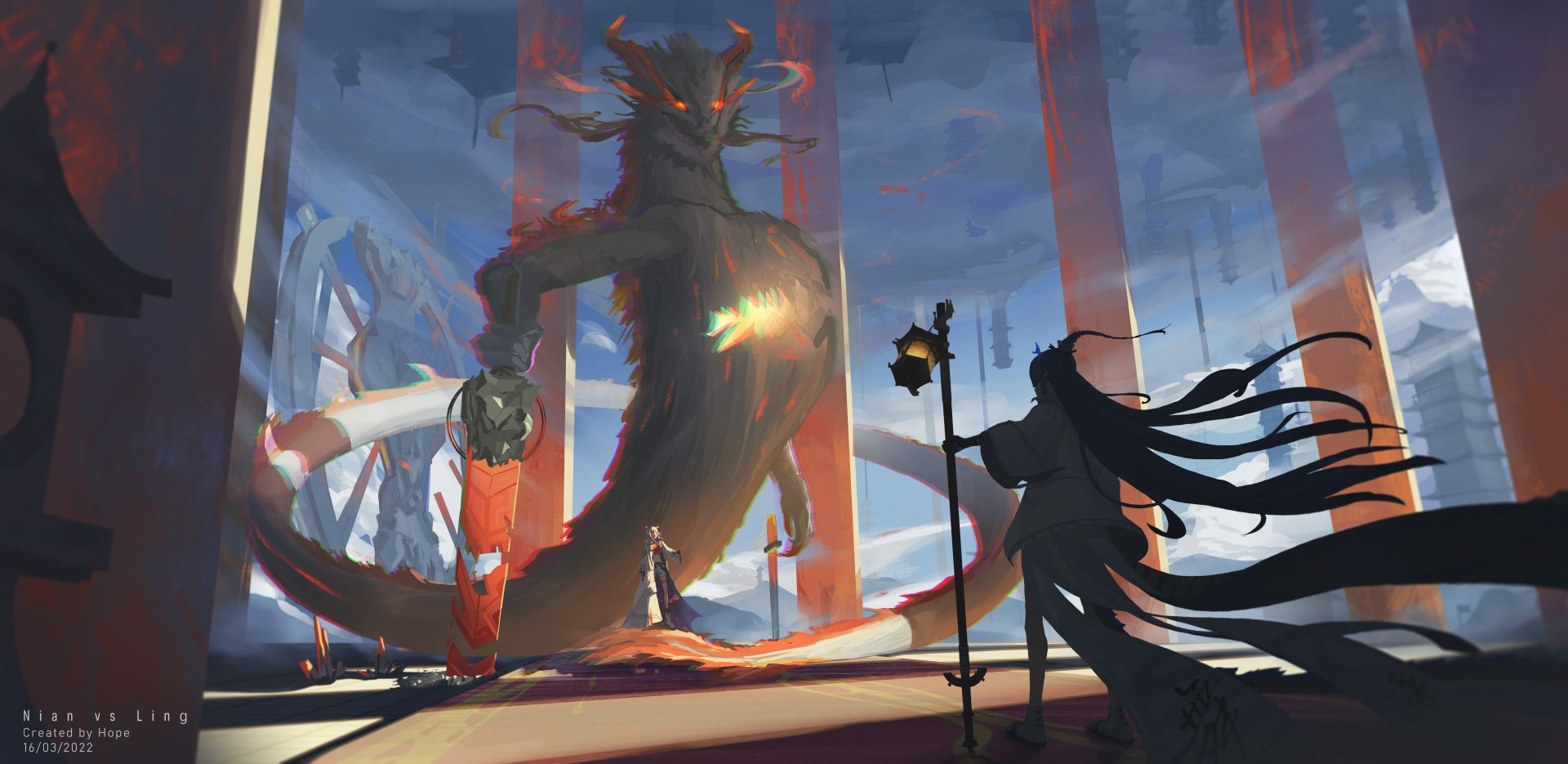 Download Chinese Dragon Nian (Arknights) Ling (Arknights) Video Game Arknights 4k Ultra HD Wallpaper