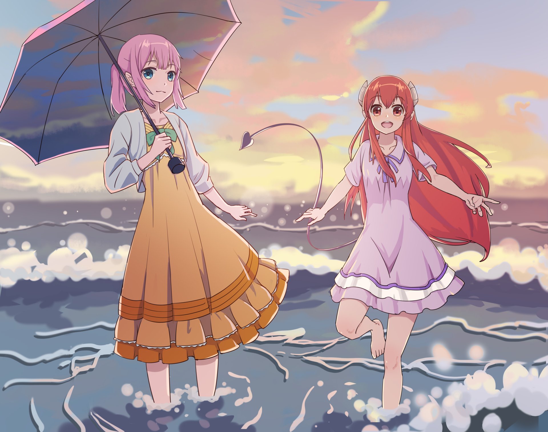 Download Momo Chiyoda Yuuko Yoshida Anime The Demon Girl Next Door HD Wallpaper by 红泥