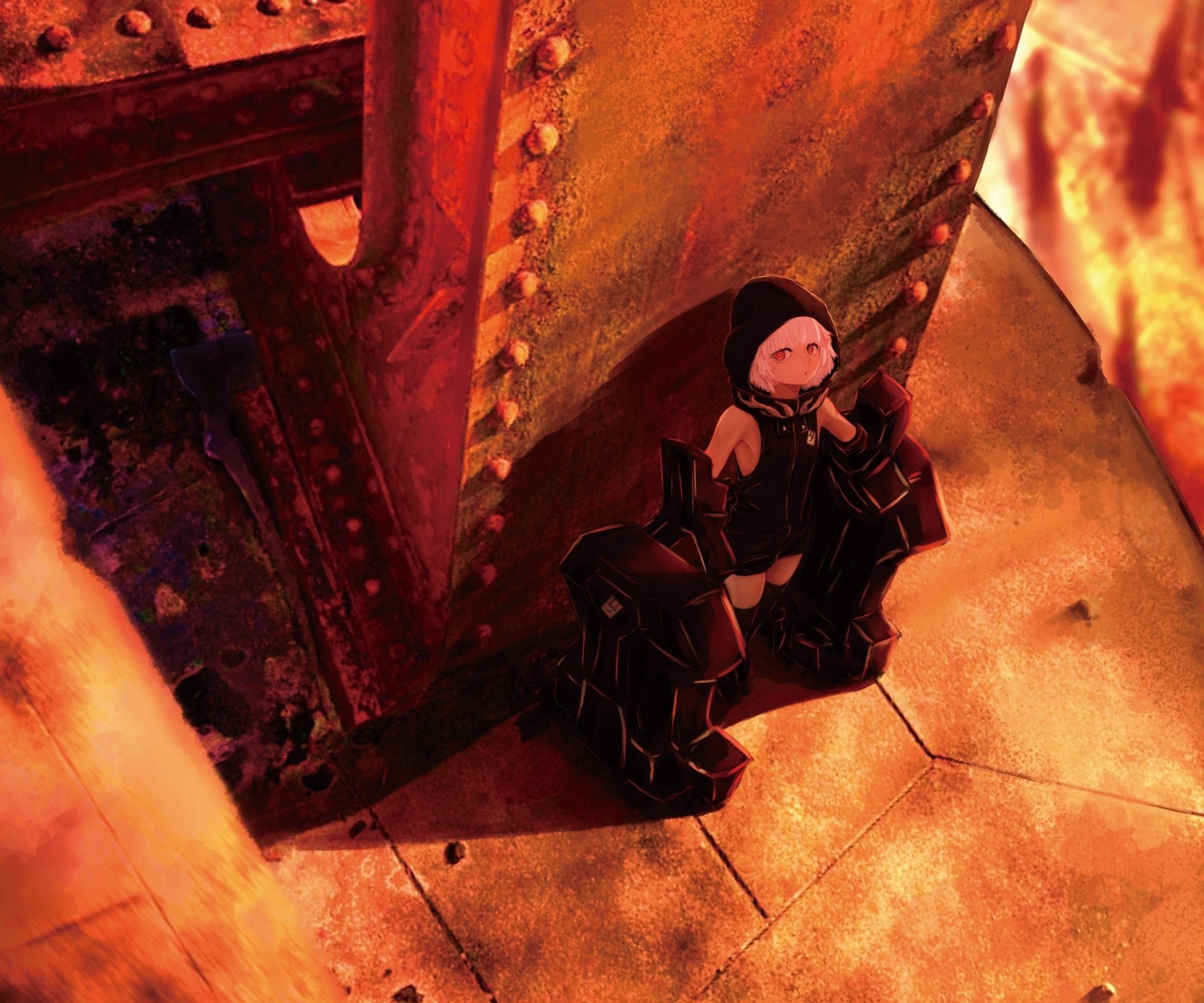 Download Strength (Black Rock Shooter) Anime Black ★★ Rock Shooter : Dawn Fall HD Wallpaper