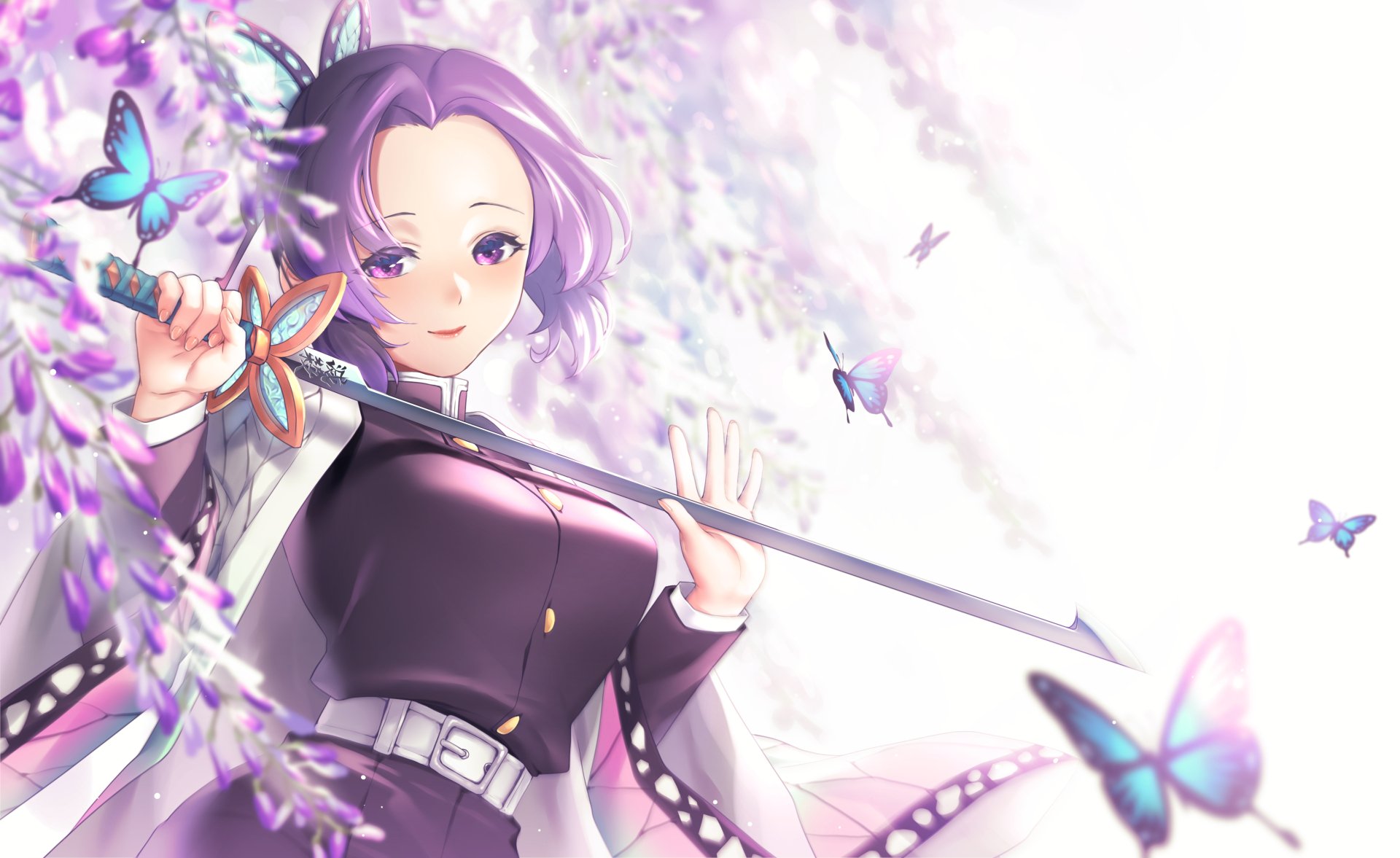 Download Shinobu Kochou Anime Demon Slayer: Kimetsu No Yaiba 4k Ultra HD Wallpaper by 千醇