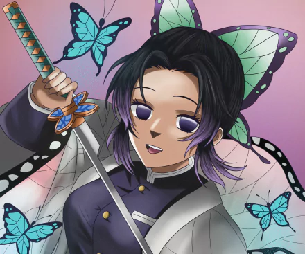 Shinobu Kochou Anime Demon Slayer: Kimetsu no Yaiba HD Desktop Wallpaper | Background Image