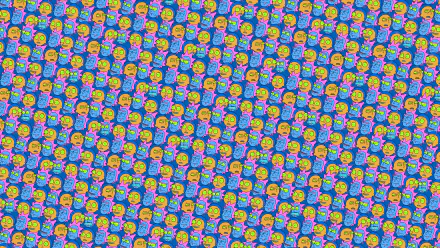 4K Ultra HD desktop wallpaper featuring a colorful, repeating pattern of characters from the TV show Rick and Morty.