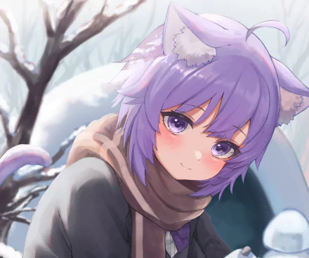 hololive Nekomata Okayu Anime Virtual Youtuber HD Desktop Wallpaper | Background Image