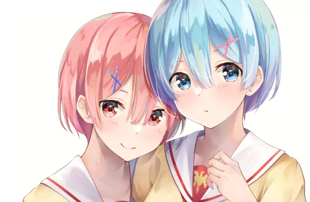 Ram (Re:ZERO) Rem (Re:ZERO) Anime Re:Zero - Starting Life in Another World HD Desktop Wallpaper | Background Image