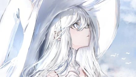 white hair Anime witch HD Desktop Wallpaper | Background Image