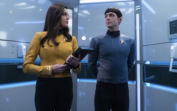 TV Show Star Trek: Strange New Worlds Star Trek Rebecca Romijn Ethan Peck Spock Una Chin-Riley HD Wallpaper | Background Image