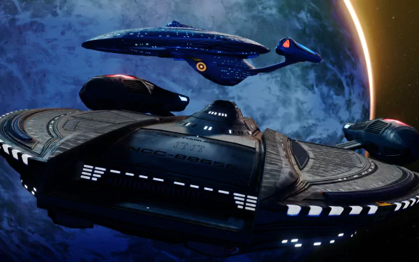  U.S.S. Harland with and Excelsior-class